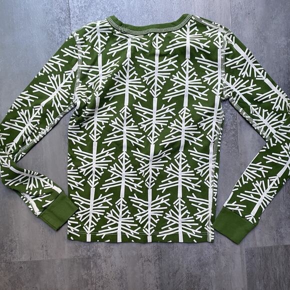 Pact Pajama Top Kids‎ Organic Cotton Green Birch Christmas Tree Size 8 - Picture 4 of 4